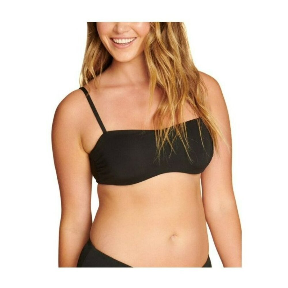 Andie Swim‎ the Newport Top Black NWT Bikini Bandeau Top XLarge - Picture 2 of 8